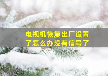 电视机恢复出厂设置了怎么办没有信号了