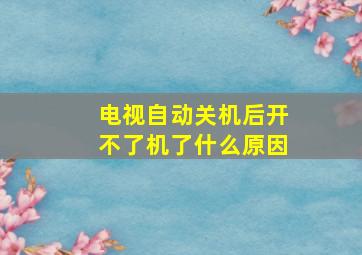 电视自动关机后开不了机了什么原因