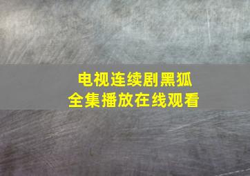 电视连续剧黑狐全集播放在线观看