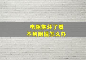 电阻烧坏了看不到阻值怎么办