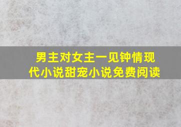 男主对女主一见钟情现代小说甜宠小说免费阅读