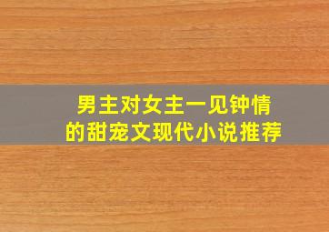 男主对女主一见钟情的甜宠文现代小说推荐