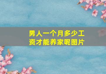 男人一个月多少工资才能养家呢图片