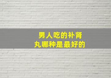 男人吃的补肾丸哪种是最好的