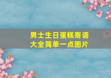 男士生日蛋糕寄语大全简单一点图片