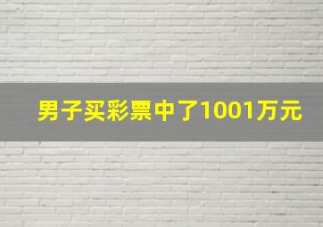 男子买彩票中了1001万元