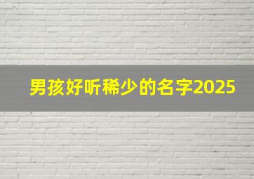 男孩好听稀少的名字2025