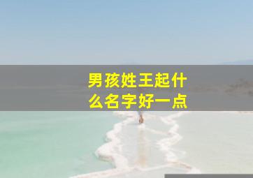 男孩姓王起什么名字好一点