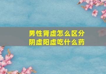 男性肾虚怎么区分阴虚阳虚吃什么药