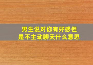 男生说对你有好感但是不主动聊天什么意思