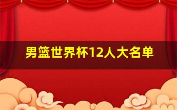 男篮世界杯12人大名单