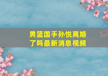 男篮国手孙悦离婚了吗最新消息视频