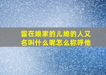 留在娘家的儿媳的人又名叫什么呢怎么称呼他