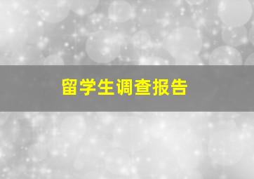 留学生调查报告