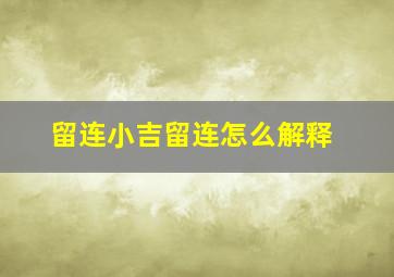 留连小吉留连怎么解释