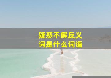 疑惑不解反义词是什么词语