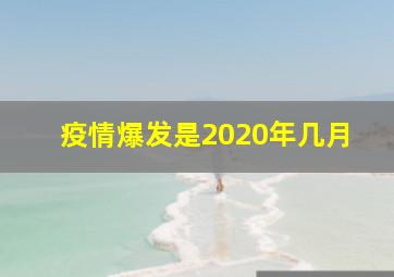 疫情爆发是2020年几月