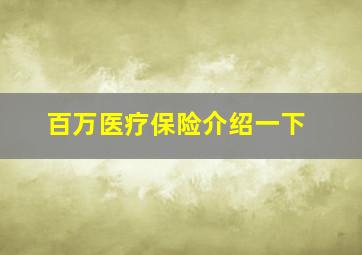 百万医疗保险介绍一下