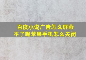 百度小说广告怎么屏蔽不了呢苹果手机怎么关闭