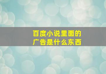 百度小说里面的广告是什么东西