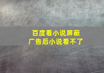 百度看小说屏蔽广告后小说看不了