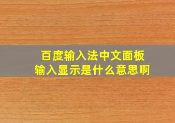 百度输入法中文面板输入显示是什么意思啊