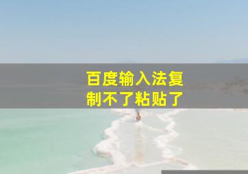 百度输入法复制不了粘贴了