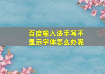 百度输入法手写不显示字体怎么办呢