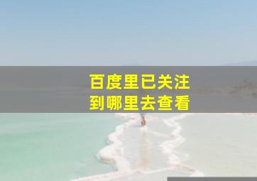 百度里已关注到哪里去查看