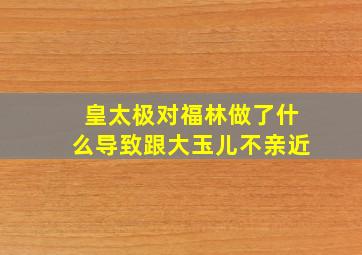 皇太极对福林做了什么导致跟大玉儿不亲近