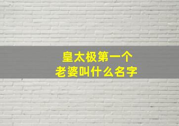 皇太极第一个老婆叫什么名字