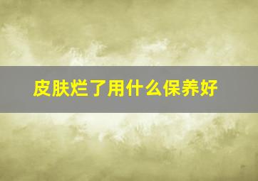 皮肤烂了用什么保养好