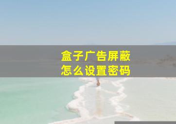 盒子广告屏蔽怎么设置密码