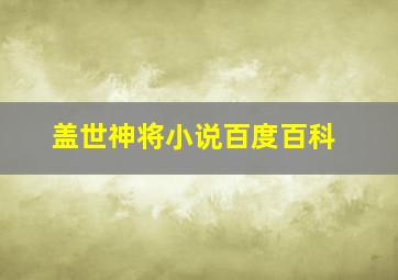 盖世神将小说百度百科