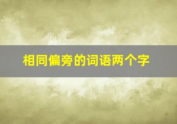 相同偏旁的词语两个字