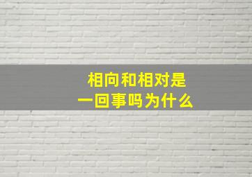 相向和相对是一回事吗为什么