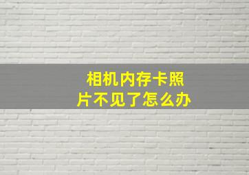 相机内存卡照片不见了怎么办