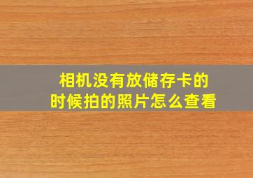 相机没有放储存卡的时候拍的照片怎么查看