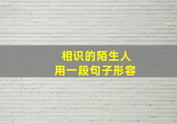 相识的陌生人用一段句子形容