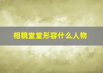 相貌堂堂形容什么人物