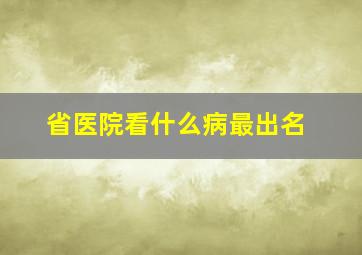 省医院看什么病最出名