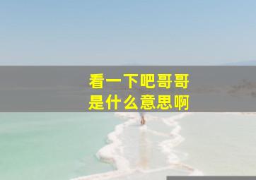 看一下吧哥哥是什么意思啊