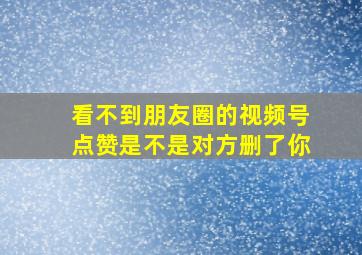 看不到朋友圈的视频号点赞是不是对方删了你