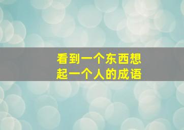 看到一个东西想起一个人的成语