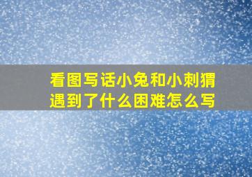 看图写话小兔和小刺猬遇到了什么困难怎么写