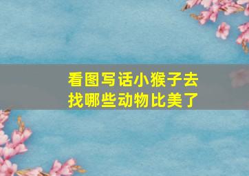 看图写话小猴子去找哪些动物比美了