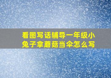 看图写话辅导一年级小兔子拿蘑菇当伞怎么写