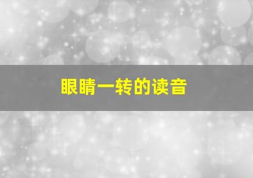 眼睛一转的读音