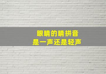 眼睛的睛拼音是一声还是轻声