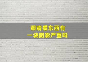 眼睛看东西有一块阴影严重吗